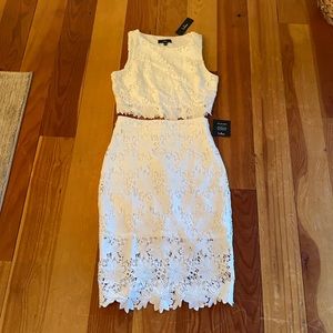 Lulu’s Look at Me Wow White Lace Two-Piece Dress